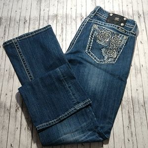 Miss Me Embellished Boot Cut Blue Jeans